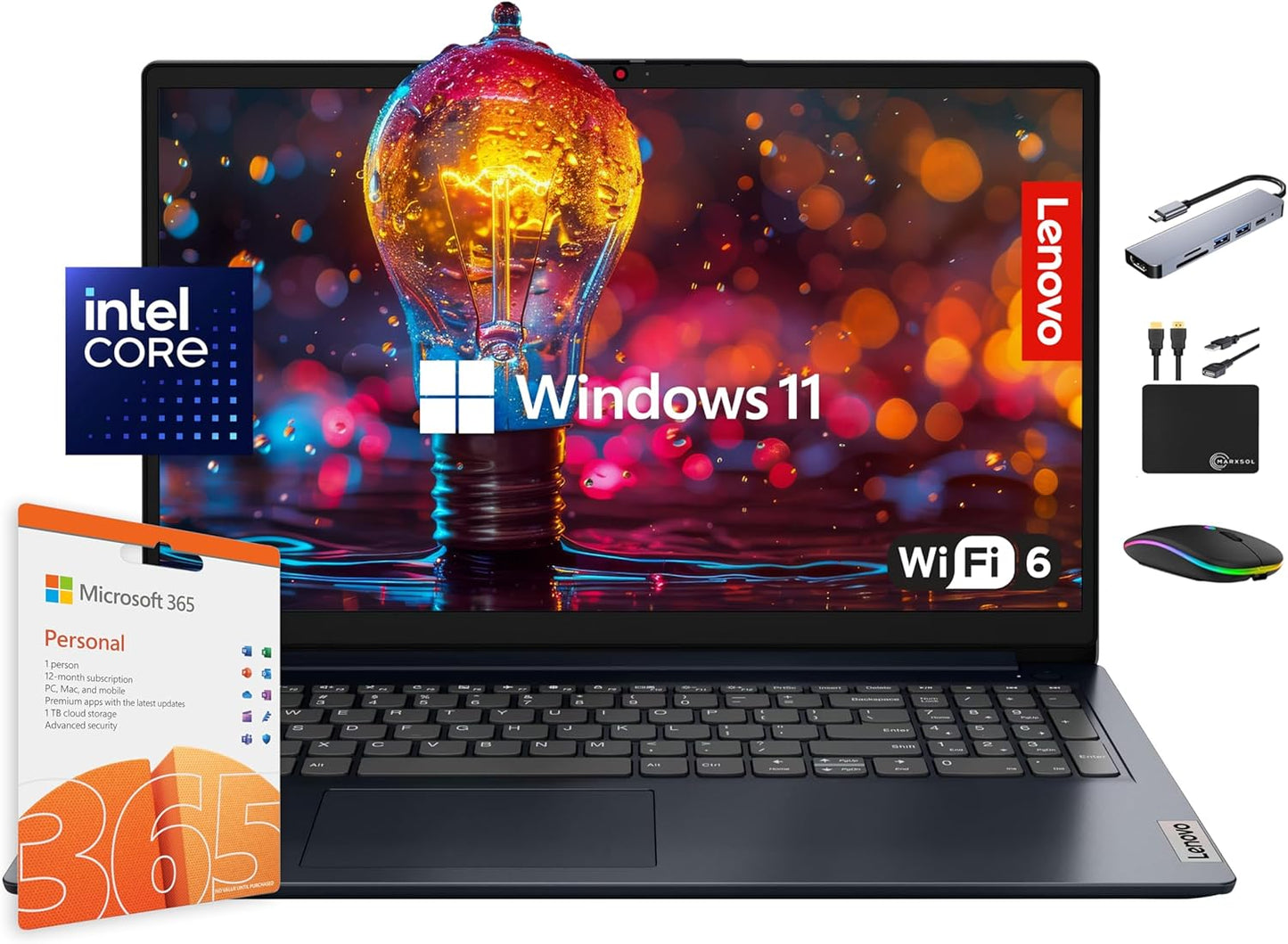 Lenovo IdeaPad Laptop with 15.6in Display and 884GB Storage