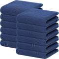 Cotton Waffle Weave Kitchen Dish Towels 12-Pack - Ultra Absorbent Navy