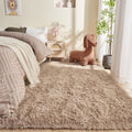 OPPODREAM 8x10 Beige Plush Shag Rug for Bedroom - Cloud Soft