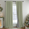 Light Sage Green Black Out Curtains 96 in Long - Thermal Linen