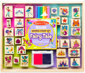 Fairy Tale Wooden Stamp and Coloring Set - Deluxe 38-Piece