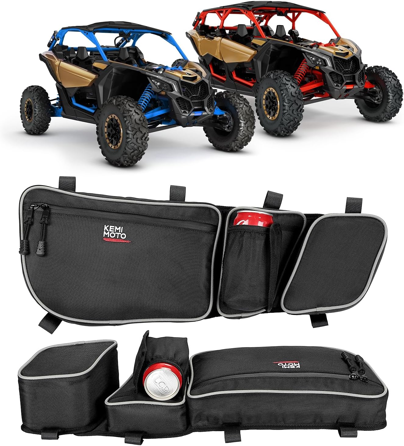 KEMIMOTO X3 Door Bags with Removable Knee Pad for Storage
