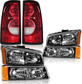Headlights Tail Lights Assembly Combo Compatible with 2003-2006 Chevy