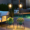 2 Pack Solar Lights with Plant Stand Outdoor Floor Lamp - Patio