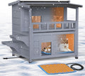 Heated Cat House for Outside - Insulated 2-Storey Shelter