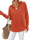 PRETTYGARDEN Womens Long Sleeve Quarter Zip Pullover (Style DP68)
