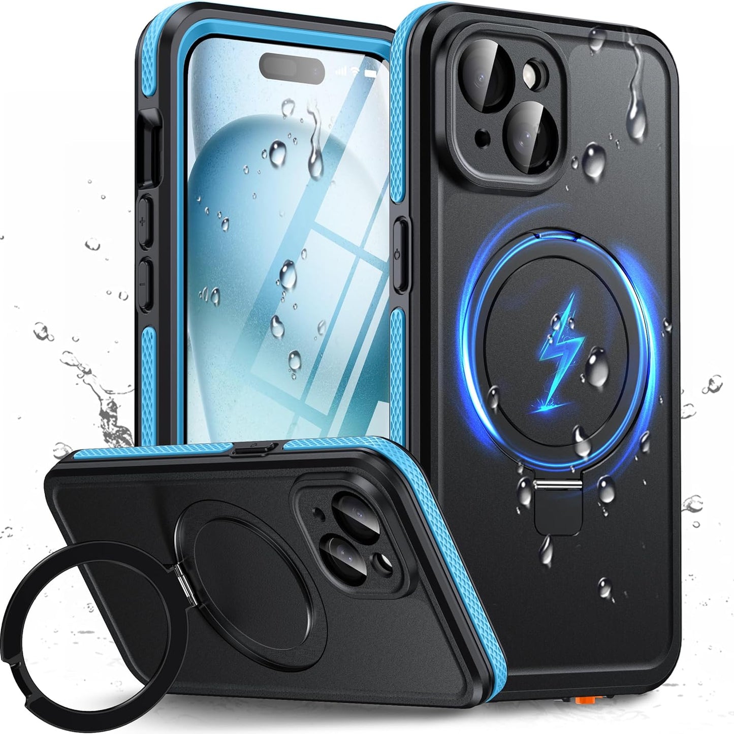 Oterkin Magnetic Waterproof Case for iPhone 15 - Heavy Duty
