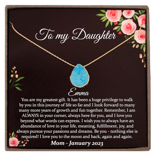 Personalized Daughter Necklace with Meaningful Message Gift