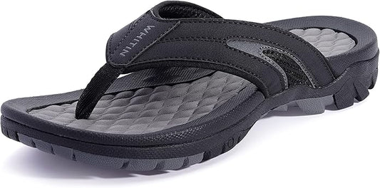 WHITIN Men's Flip Flops with Arch Support for Outdoor Comfort