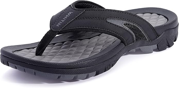 WHITIN Men's Flip Flops with Arch Support for Outdoor Comfort