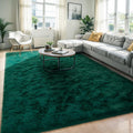 6x9 Fluffy Soft Dark Green Rug for Living Room Bedroom - Plush High