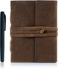 Leather Journal Lined Paper with Luxury Pen - Handcrafted Writing