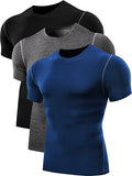 NELEUS Men's 3 Pack Athletic Compression Base Layer Workout Shirt