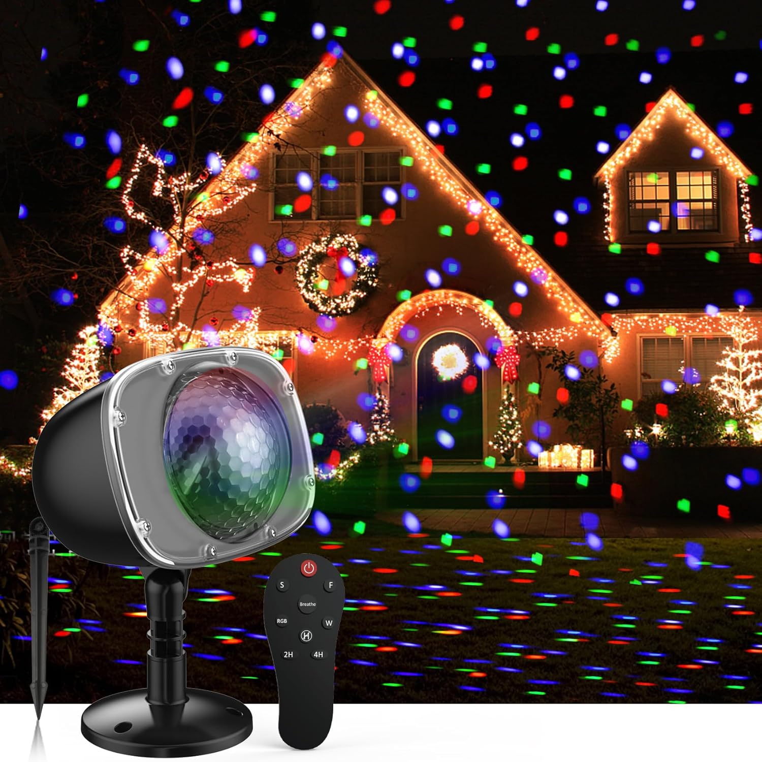 15-Color Falling Snow Christmas Projector for Festive Ambiance