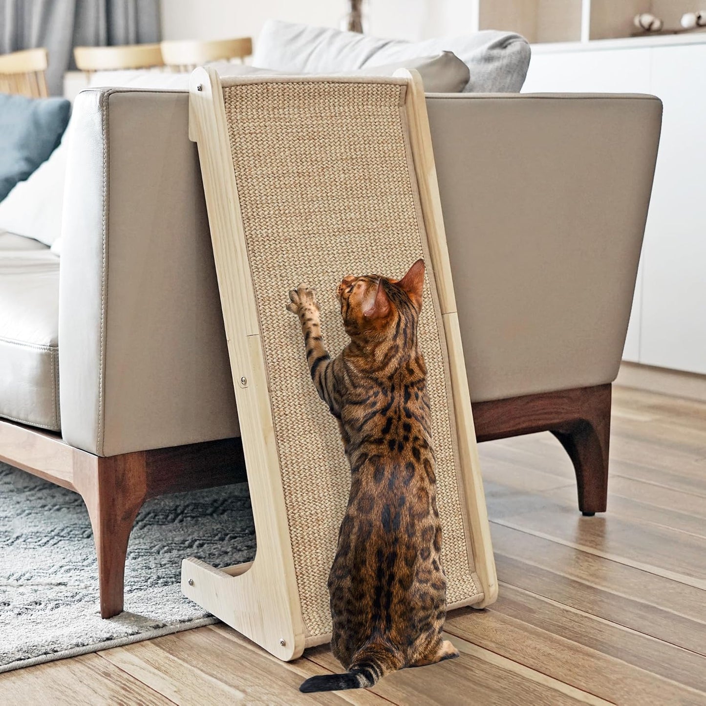PETKARAY Cat Scratcher Ramp - Durable Sisal Scratch Pad for Cats