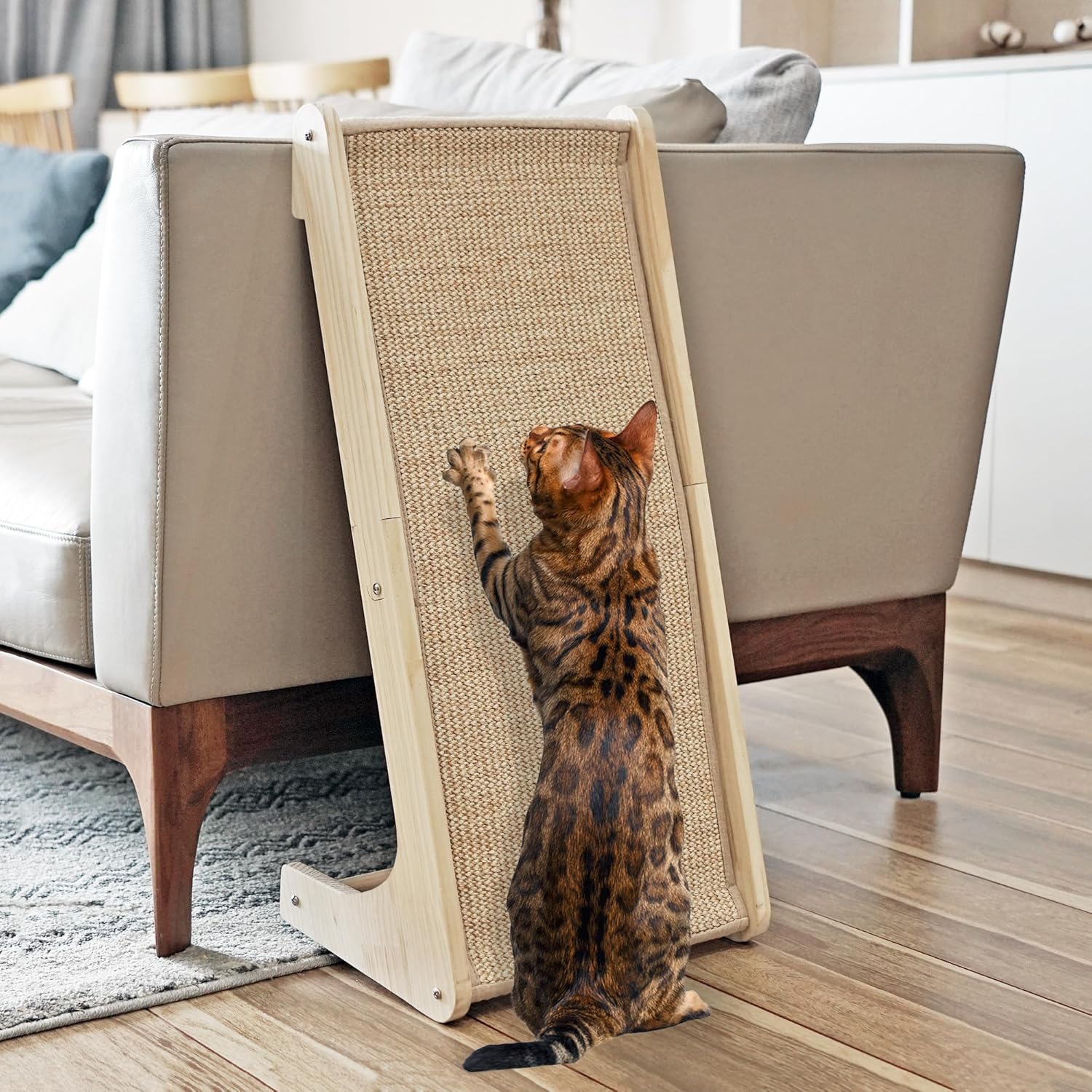 PETKARAY Cat Scratcher Ramp - Durable Sisal Scratch Pad for Cats