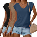 Womens V Neck T Shirts 3 Pack - Comfortable Casual Summer Tops Women's