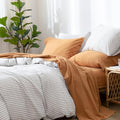 MooMee Bedding Sheet Set 100% Washed Cotton - Breathable Resort Feel