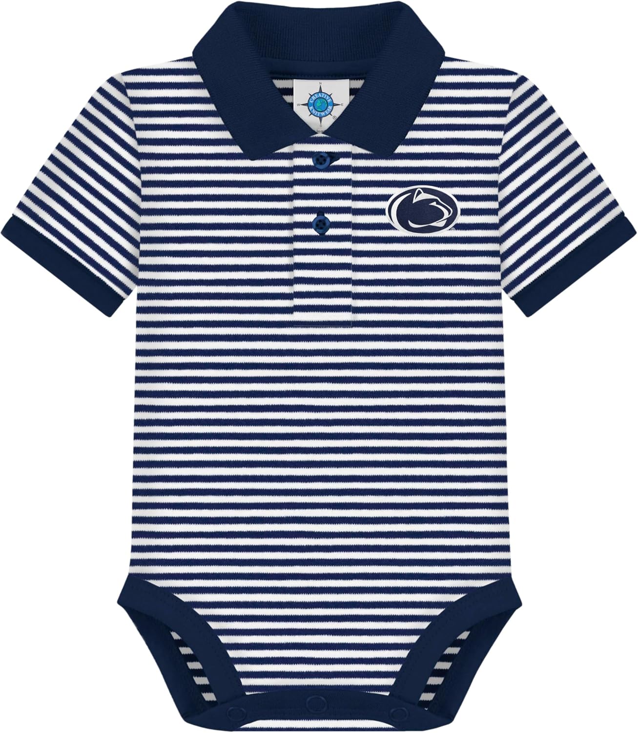Creative Knitwear College Baby Striped Polo Bodysuit for Infants