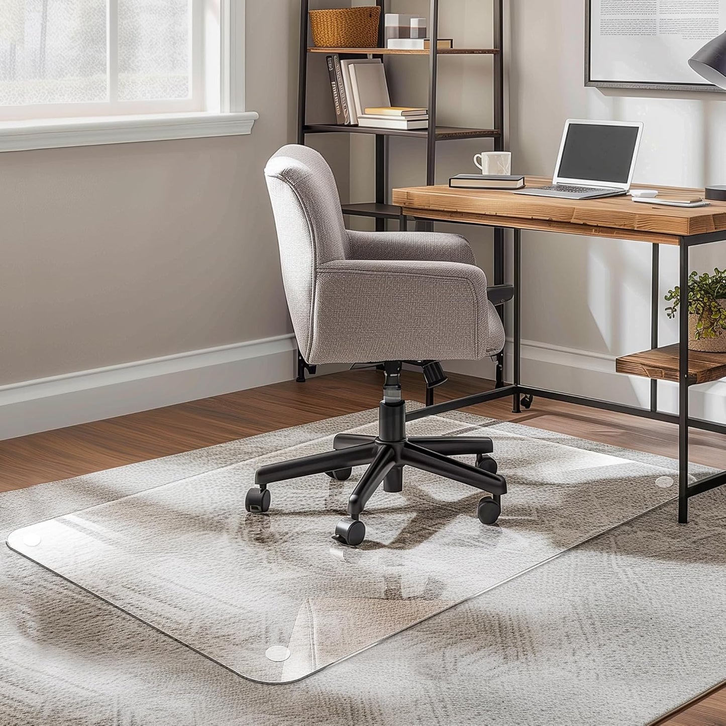 Furnbar Tempered Glass Chair Mat - Protects Floors & Feet!