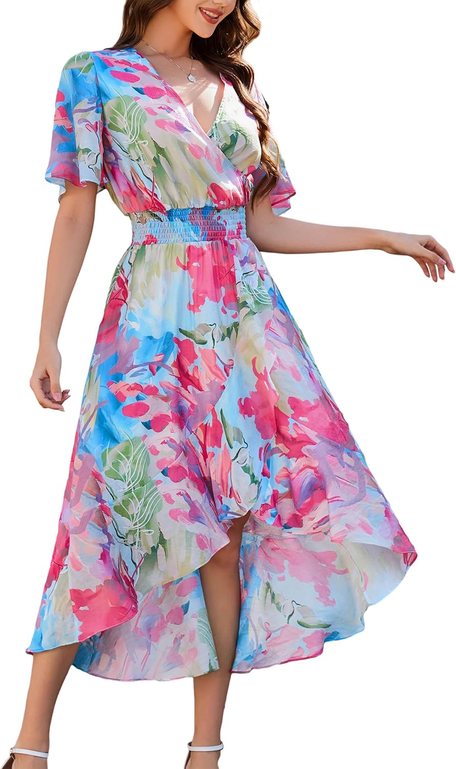 Kormei Womens Short Sleeve Floral Maxi Dress for Every Occasion