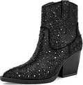 Color Rhinestone Cowboy Booties - Sparkly Bridal Ankle Boots