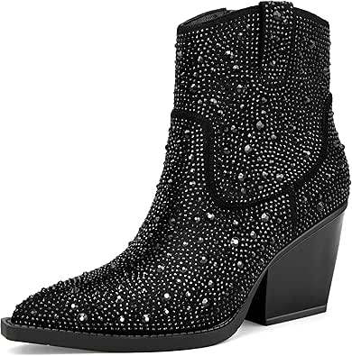 Colorful Rhinestone Cowboy Booties for Bridal and Casual Wear