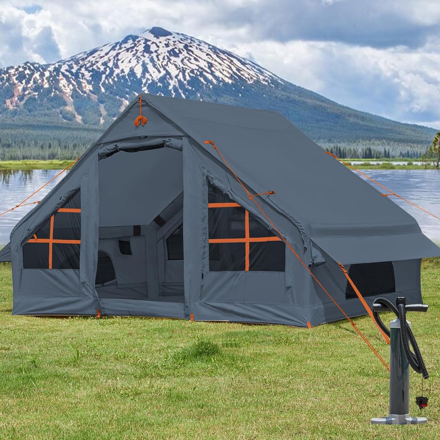SHANQUAN Inflatable Tent for 4-6 People, Easy Setup Glamping