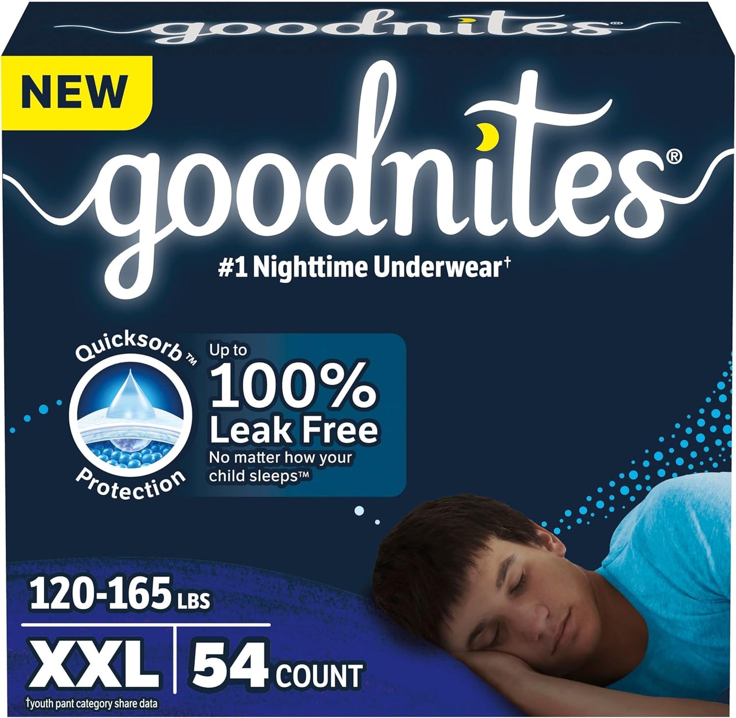 Goodnites Boys' Nighttime Underwear XXL for Dry Nights