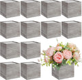Suzile 12 Set 4 in Wooden Planter Box Square Vases - Rustic