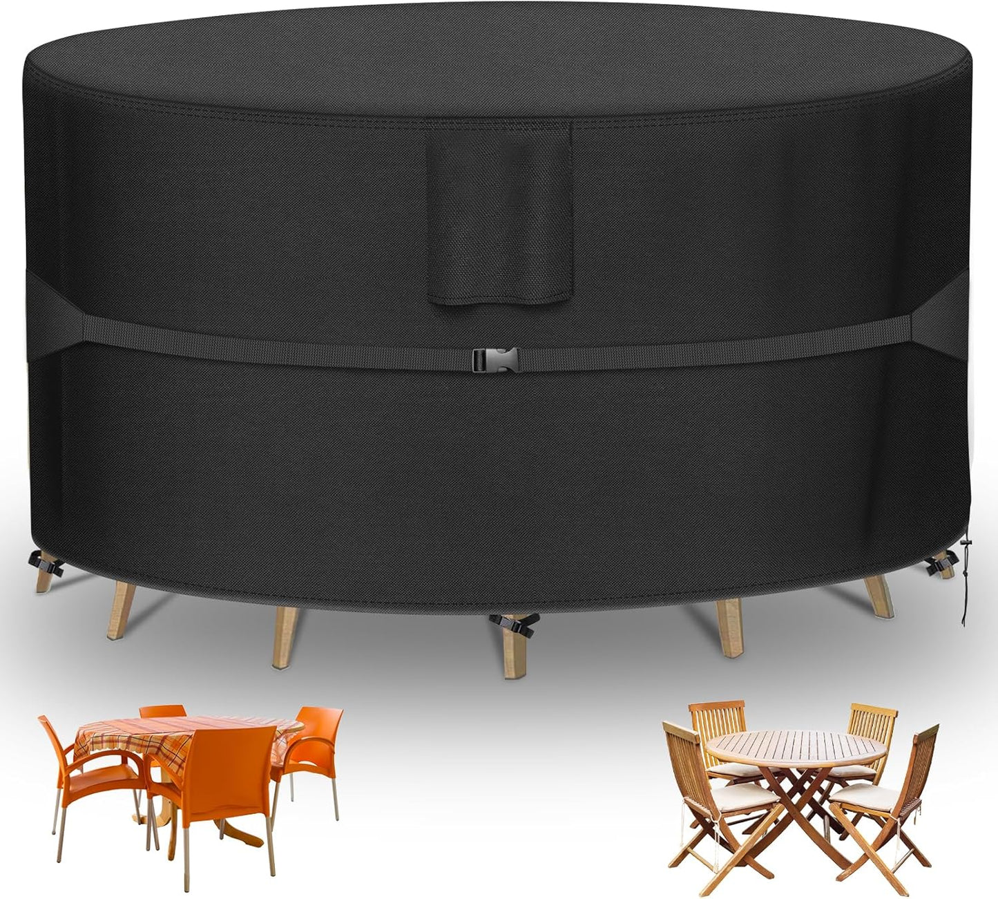 RICHIE Round Patio Furniture Covers for 84in Dining Table