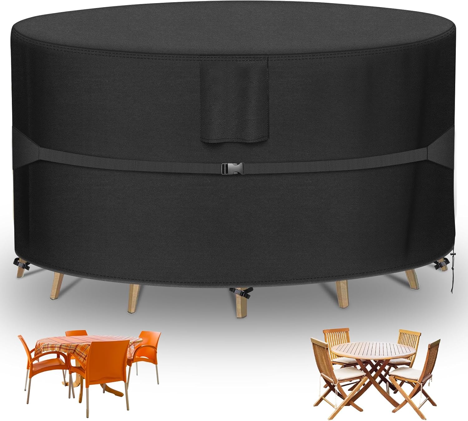 RICHIE Round Patio Furniture Covers for 84in Dining Table