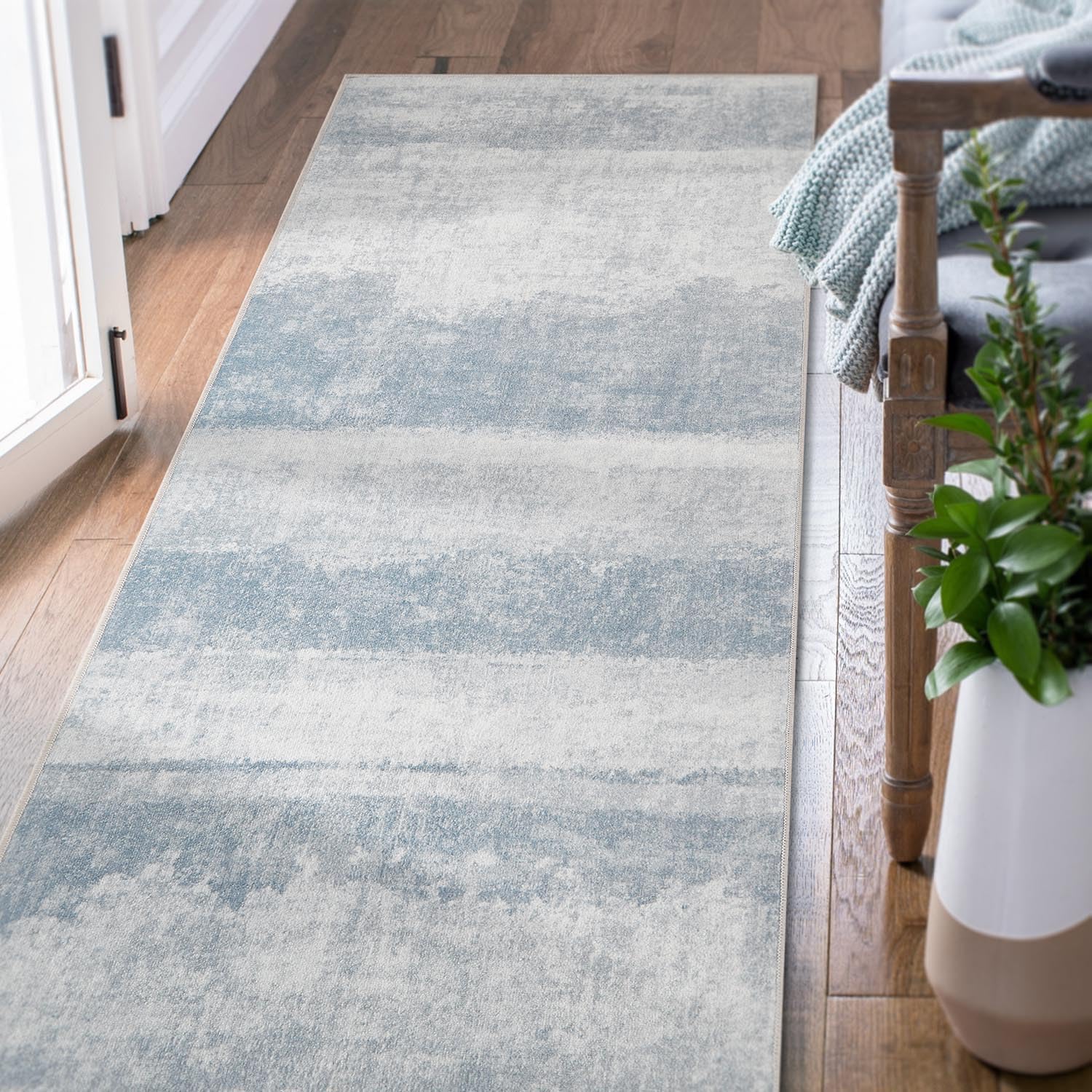 Modern Abstract Hallway Runner Rug 2x7 for Indoor Spaces
