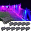 VOLISUN 12-Pack Solar Fence Lights - Waterproof LED Color Glow