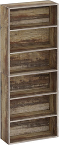 IRONCK 6-Tier Tall Bookshelf 70 in - Sturdy Rustic Storage