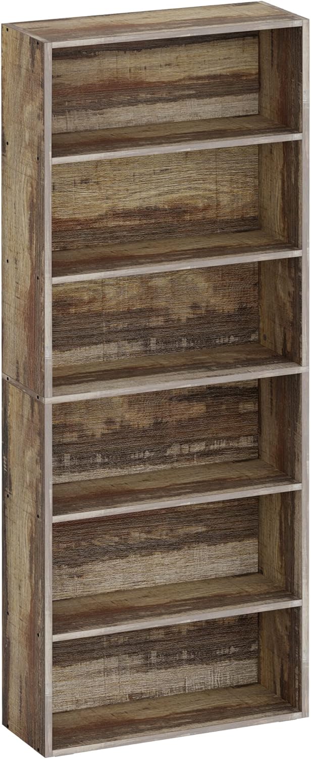 IRONCK 6 Tier Tall Bookcase for Home Office and Living Room