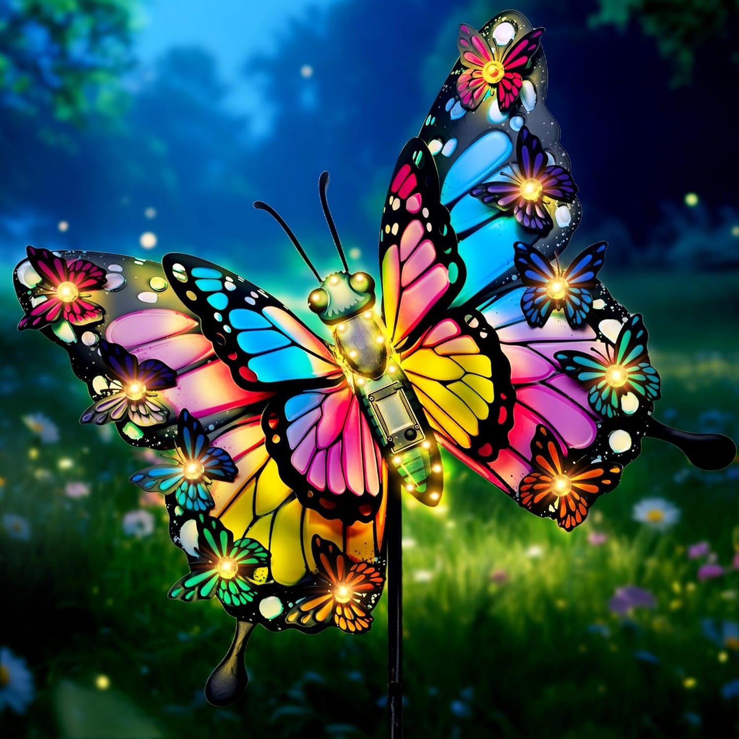 Butterfly Garden Decor with Solar Lights for Outdoor Spaces