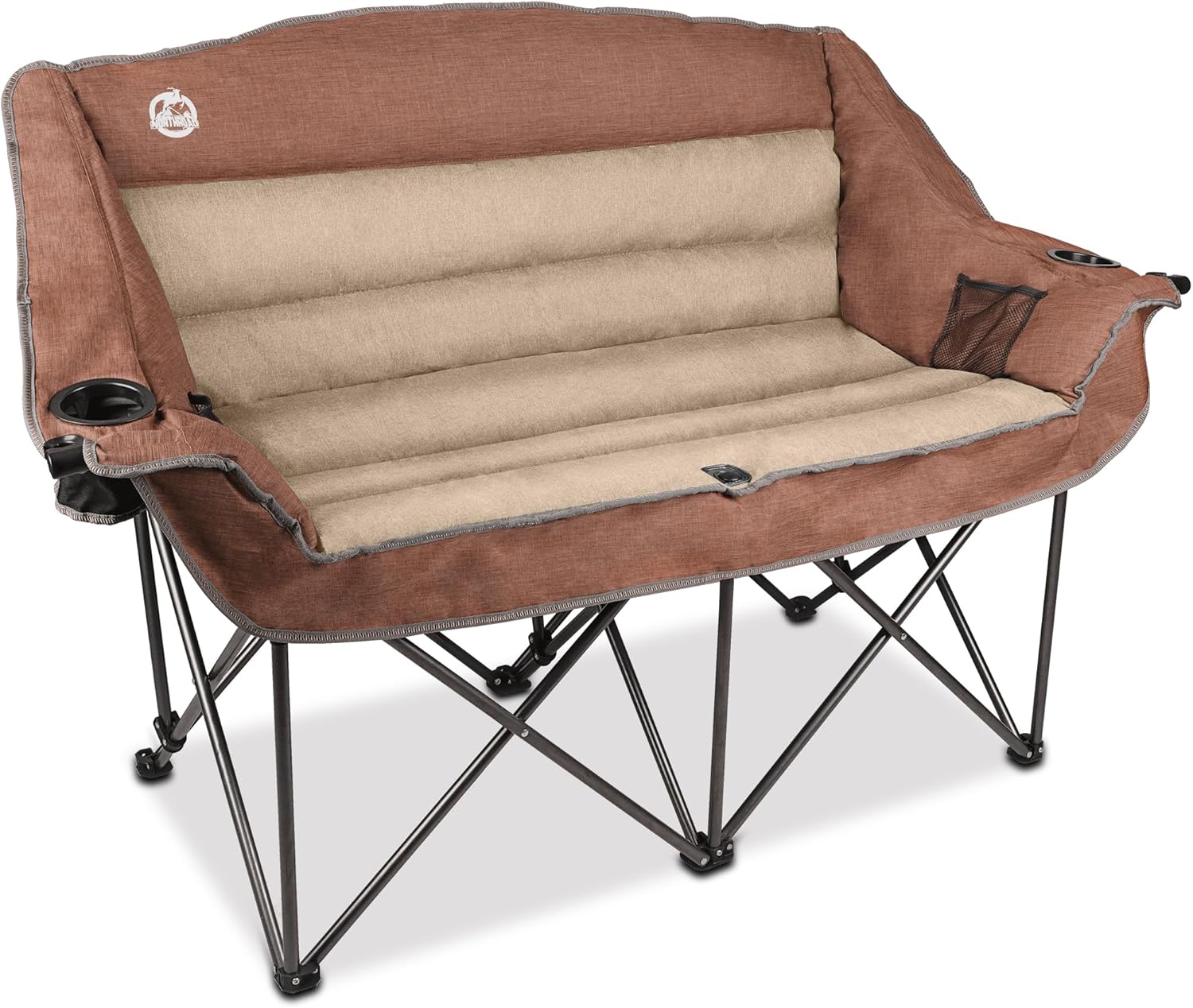 Northroad Folding Loveseat Camping Chair for Two with Cup Holders