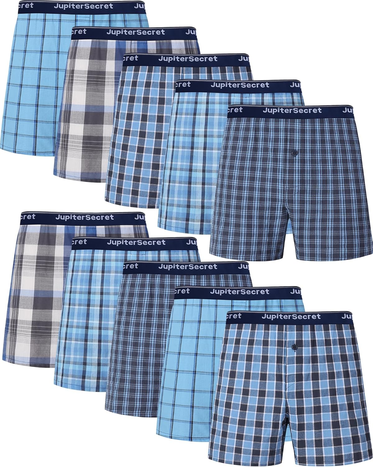 Comfortable 100% Cotton Boxer Shorts for Men - 5 Pack Options