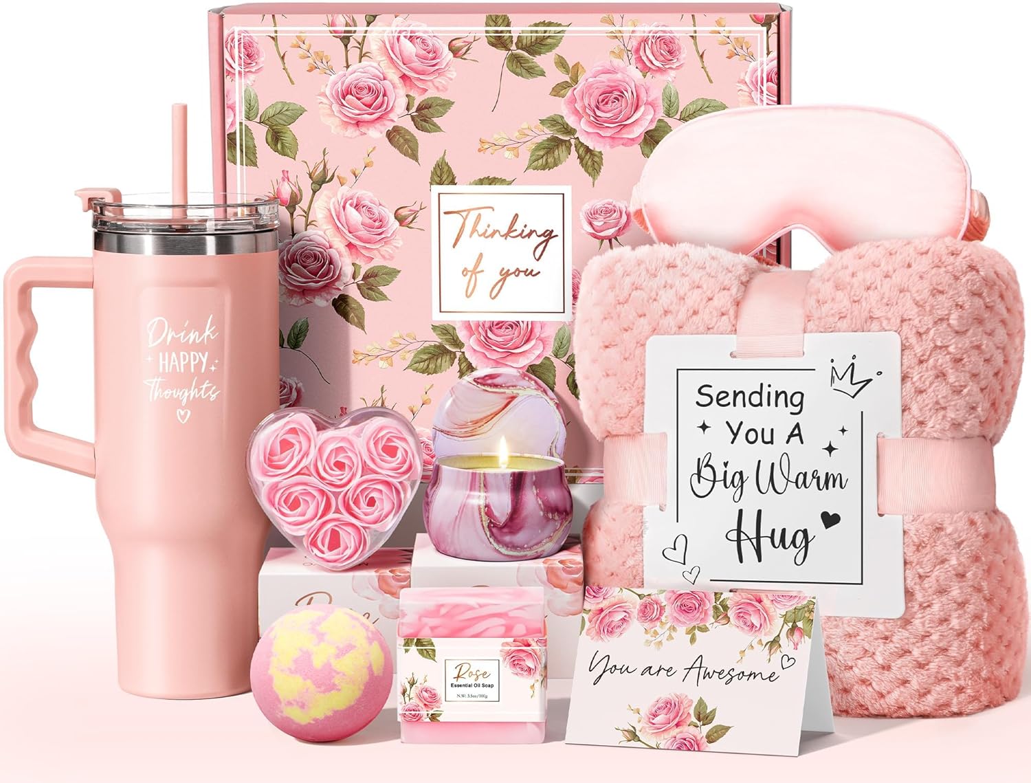 Rose Relaxing Spa Gifts Box for Women - Perfect Birthday Surprise