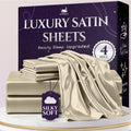 SLEEP SANCTUARY Satin Sheets King Size - Cooling Luxury Satin Set