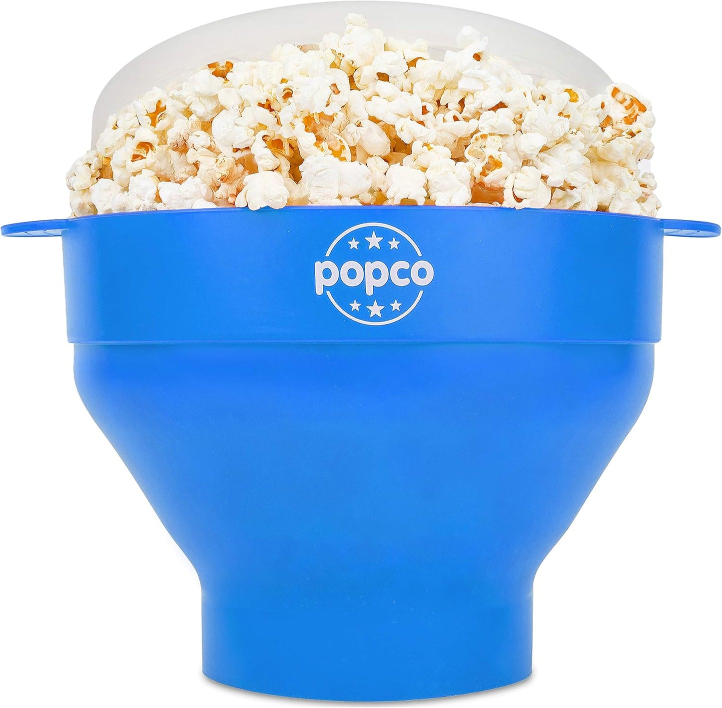 POPCO Silicone Popcorn Maker - Collapsible, Heat-Resistant, Family Movie Nights Must-Have - Light Blue