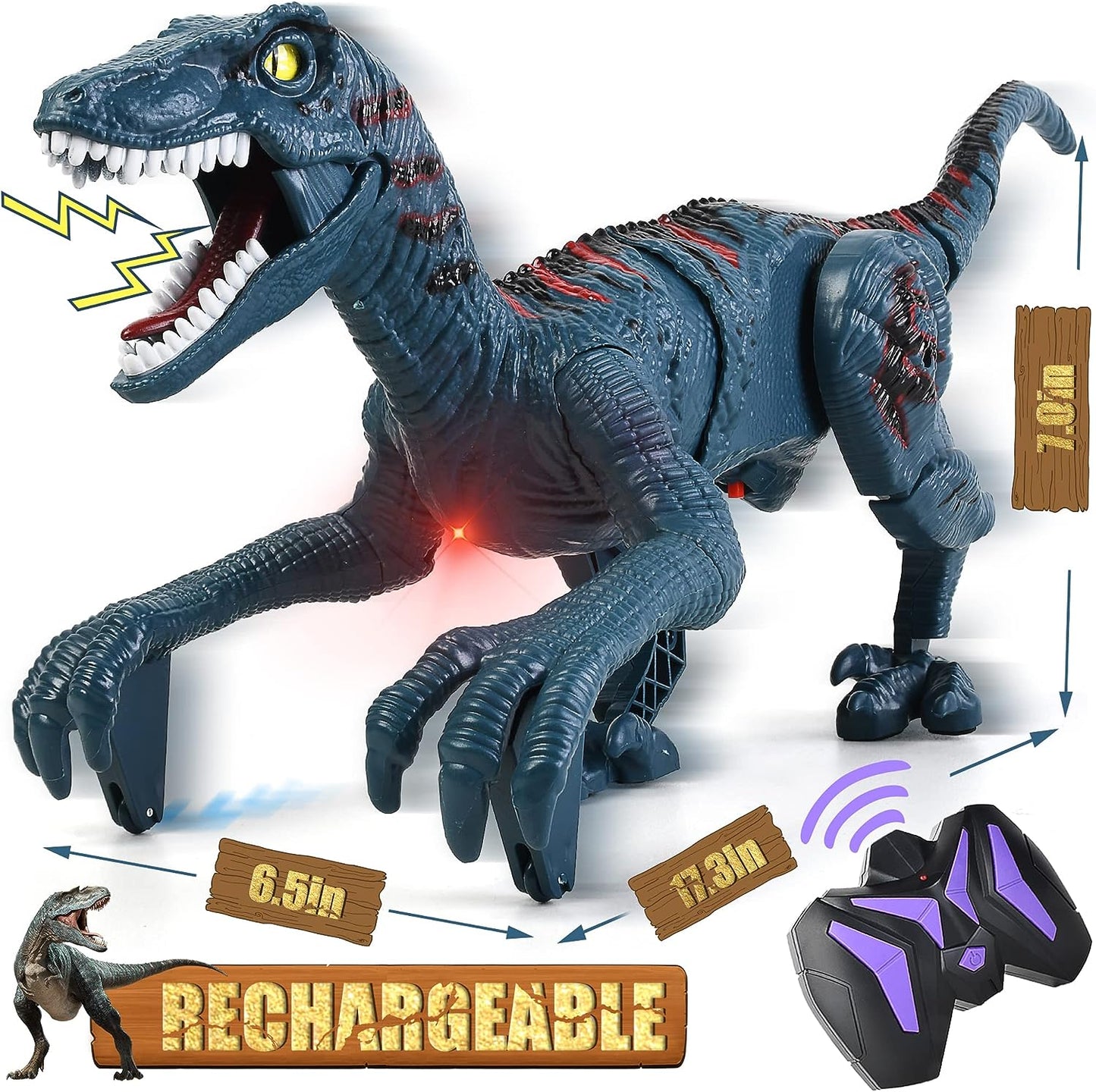 Jurassic Velociraptor Remote Control Toy - Walking & Singing