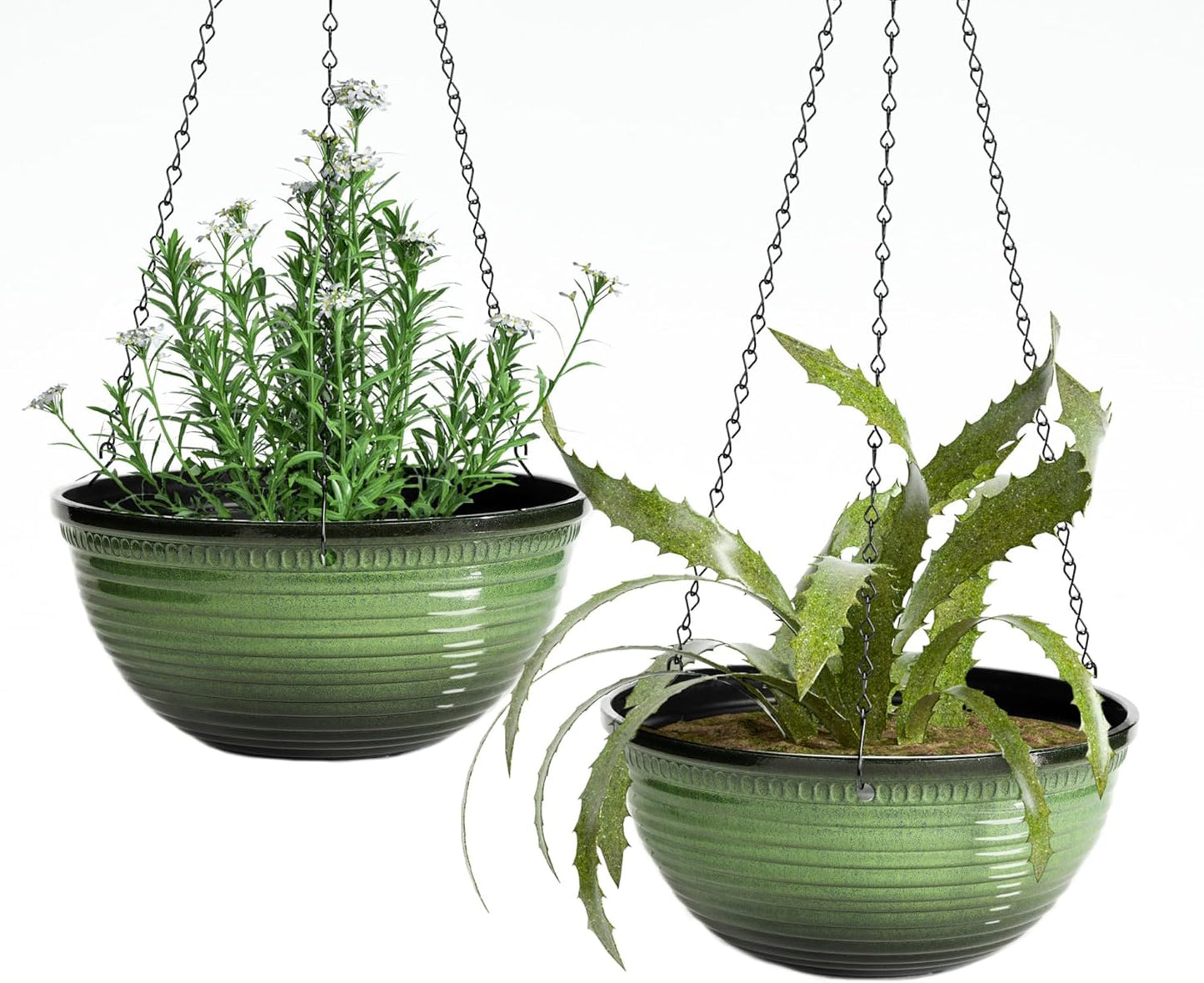 12 Inch Hanging Planters for Indoor Outdoor Plants, 2 Pack
