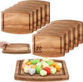 Acacia Wood Cutting Boards 20 Pc Bulk (8 x 6 in) - Engraving Friendly