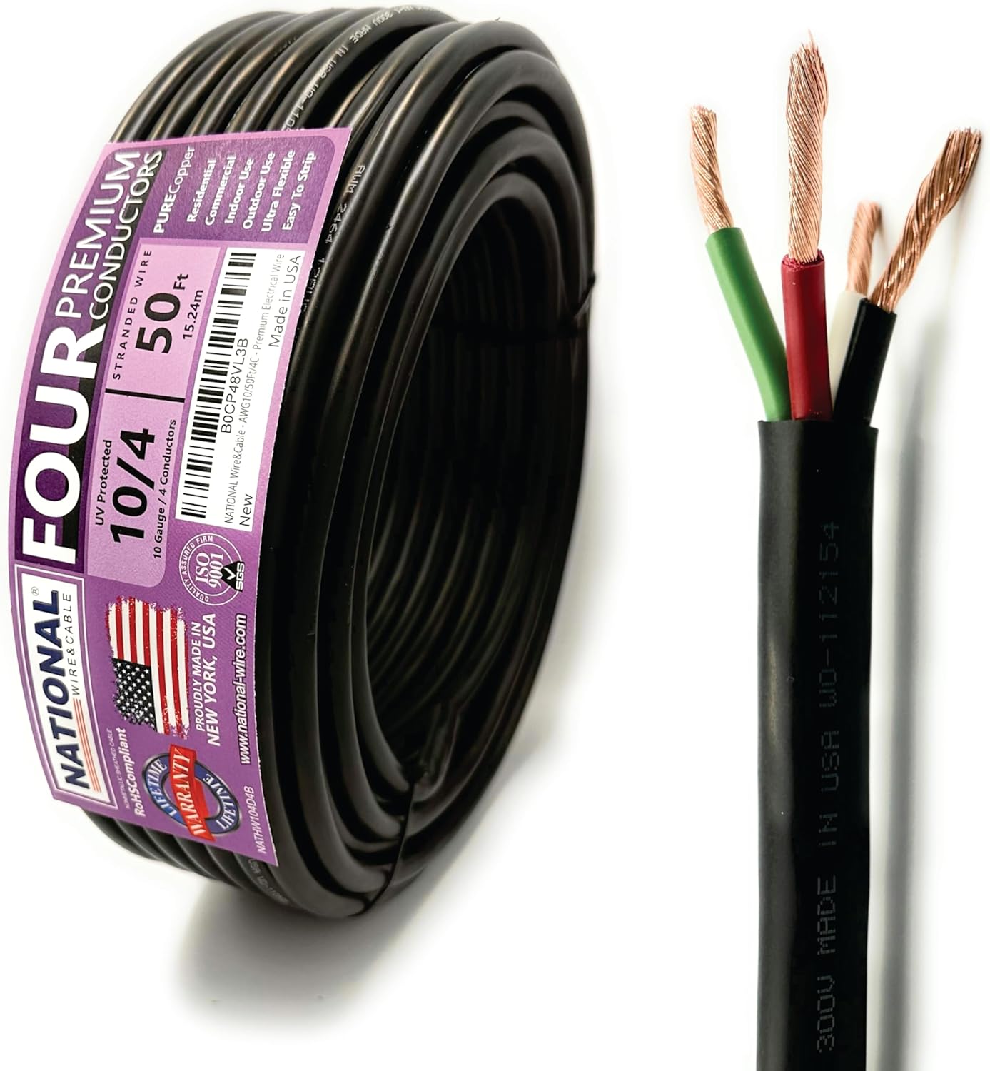 10 AWG 4-Conductor Premium Copper Wire for Versatile Use