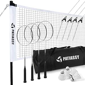 Patiassy Portable Badminton Set for Backyard Fun and Games