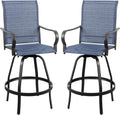 Vongrasig 2 Piece Patio Swivel Bar Chairs for Outdoor Spaces