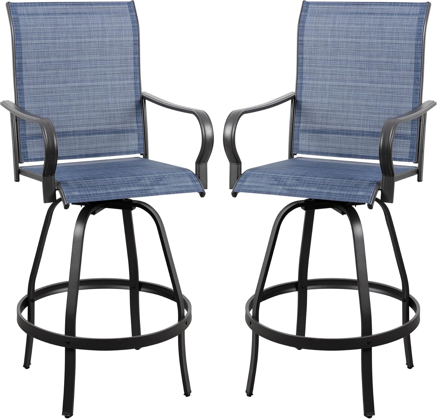 Vongrasig 2 Piece Patio Swivel Bar Chairs for Outdoor Spaces