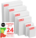 Chalkola Paint Canvases Multipack 24 Pack Blank Canvas Panels - Value